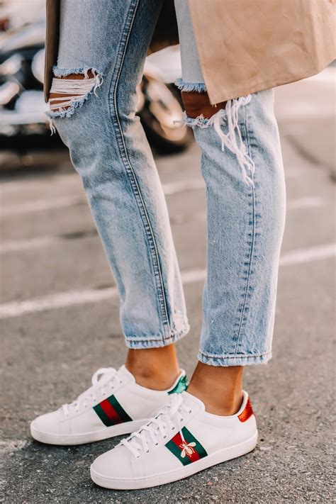 white sneakers like gucci|Gucci denim sneakers.